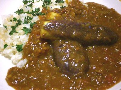茄子カレー（盛りつけ例２）
