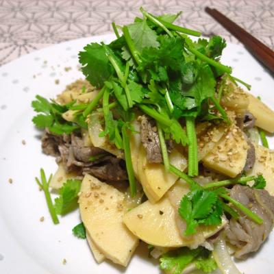 筍と牛肉の中部風和えもの